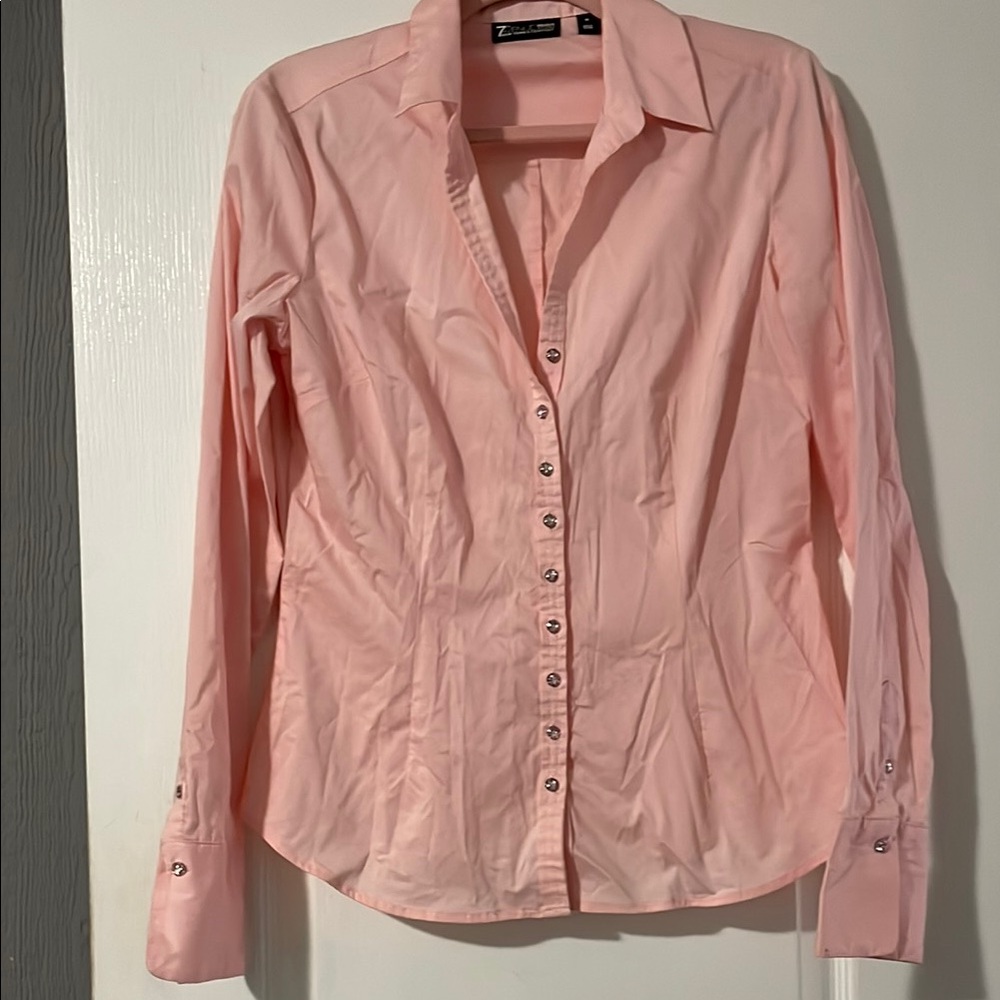 Zara Women's Pink Button Down Shirt
